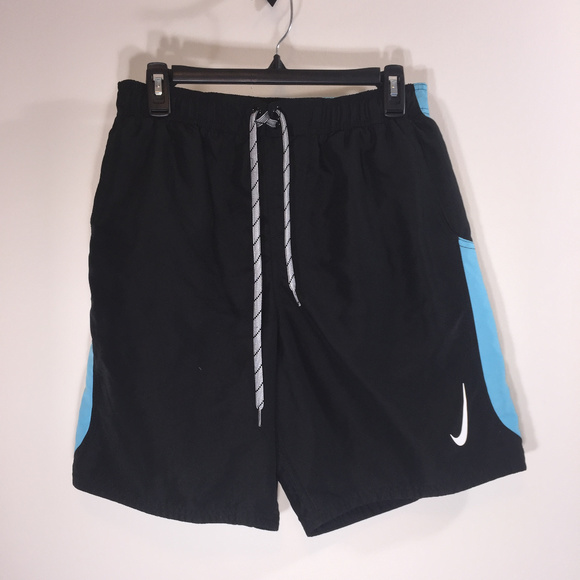 mens black nike swim trunks